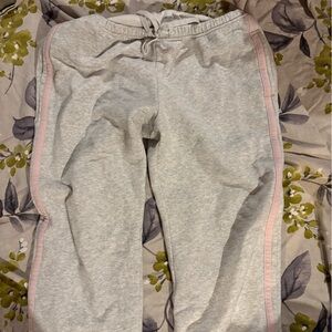 Hollister Womens Light Gray Joggers with Pink Accents
